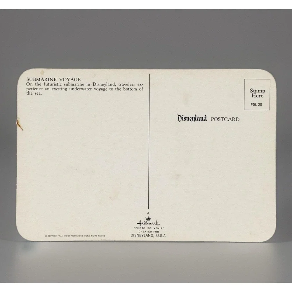 1960's Vintage Disneyland Postcard Submarine Voyage Tomorrowland Hallmark PDL 28